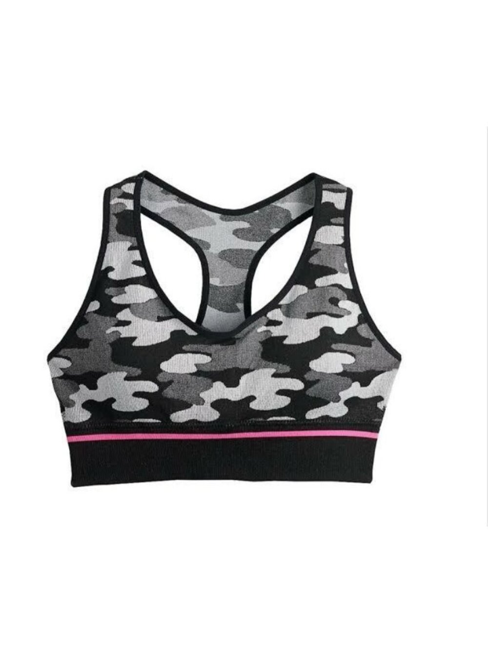 Maidenform Girl Black Camouflage Sports Performance Training Bra Small